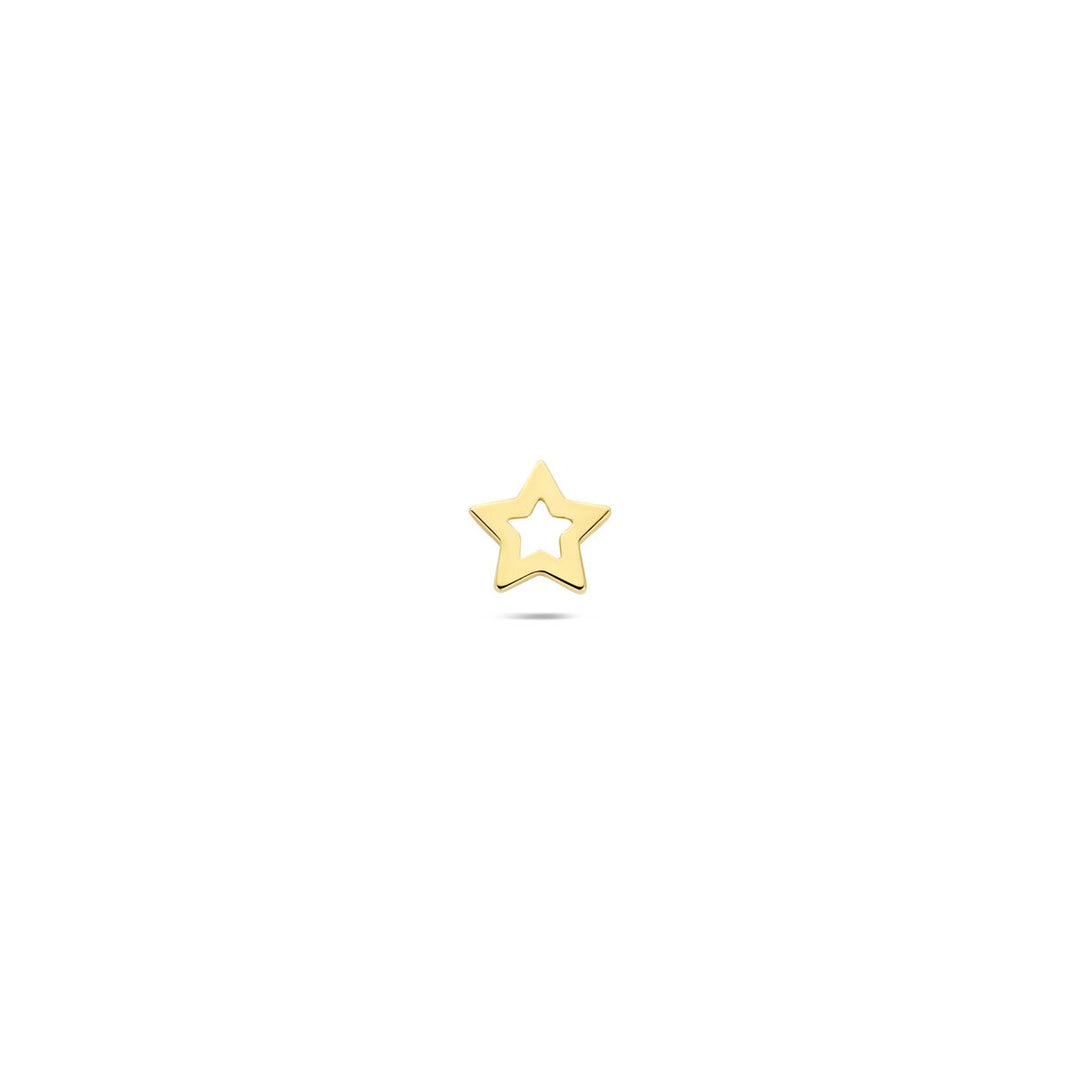 14k Geelgouden Flat Back Piercing Ster – Per Stuk