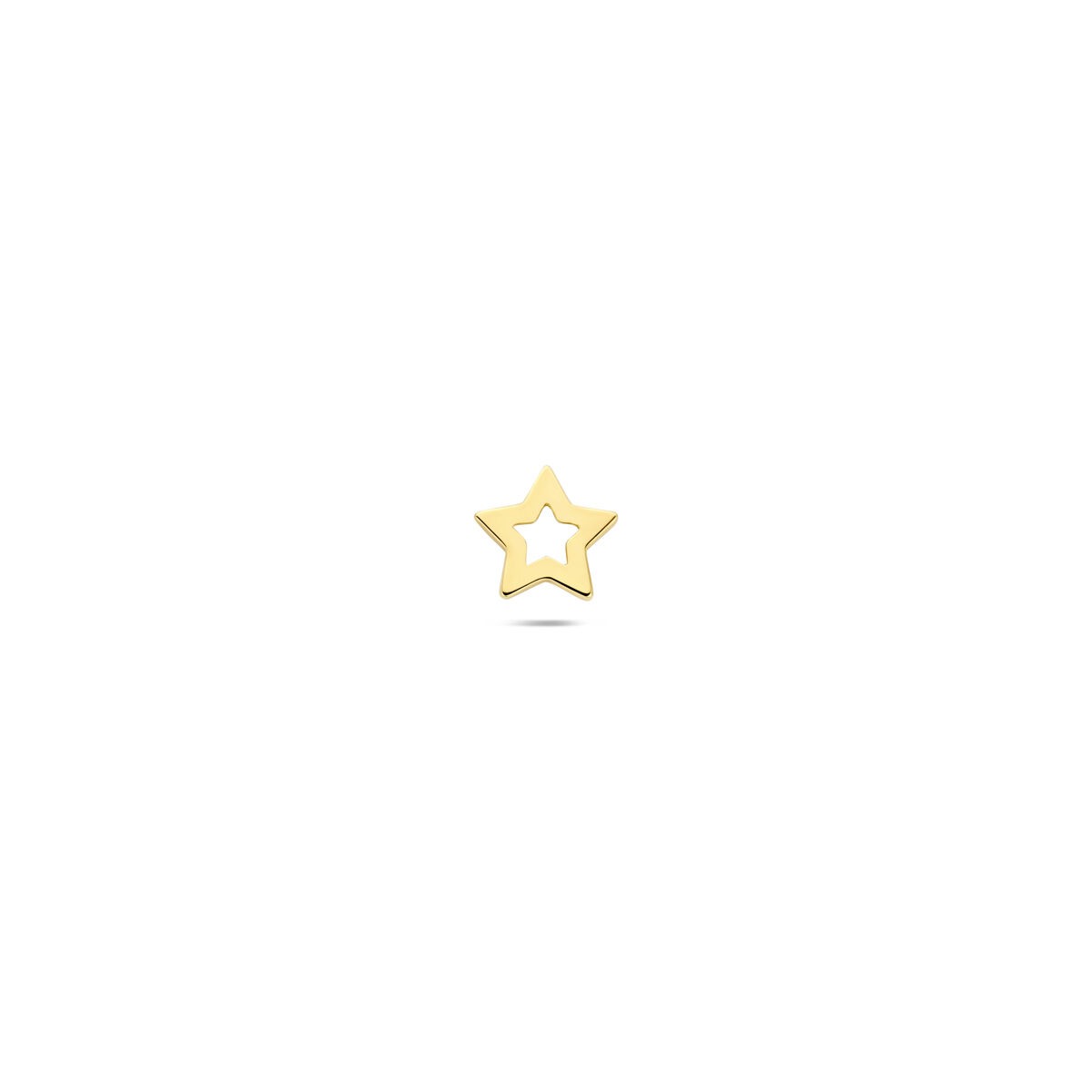 Flacher Stern-Piercing aus 14k Gelbgold mit durchbrochener Mitte