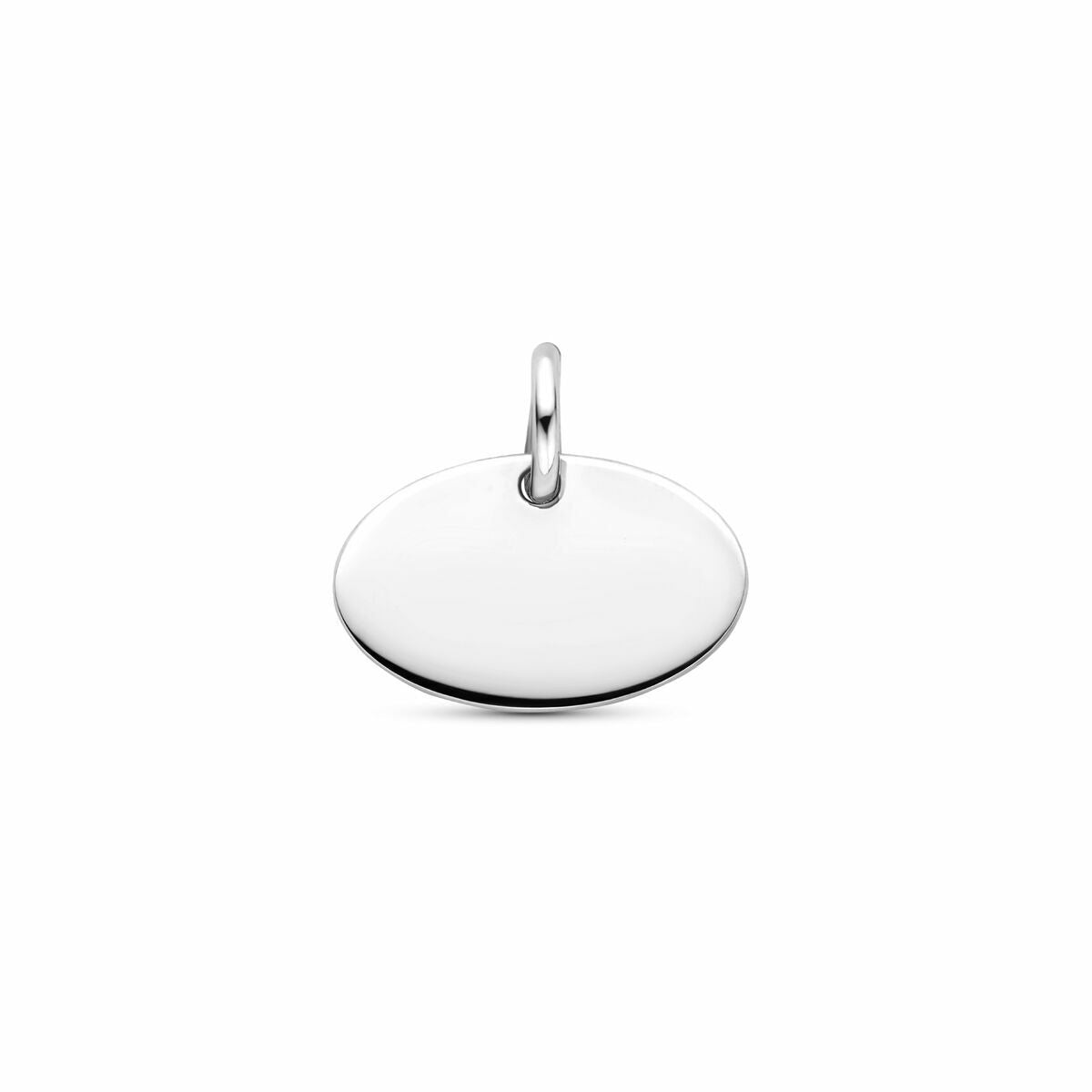 Gravuranhänger aus 925 rhodiniertem Silber in ovaler Form ohne Verzierung