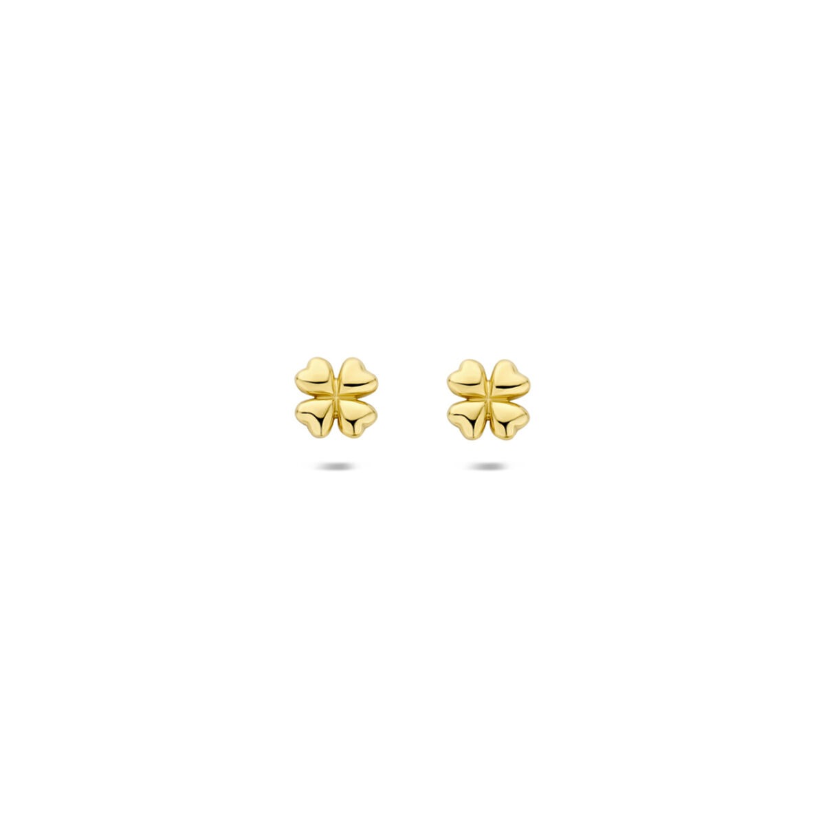 Ohrstecker aus 14k Gelbgold in Form eines Kleeblatts