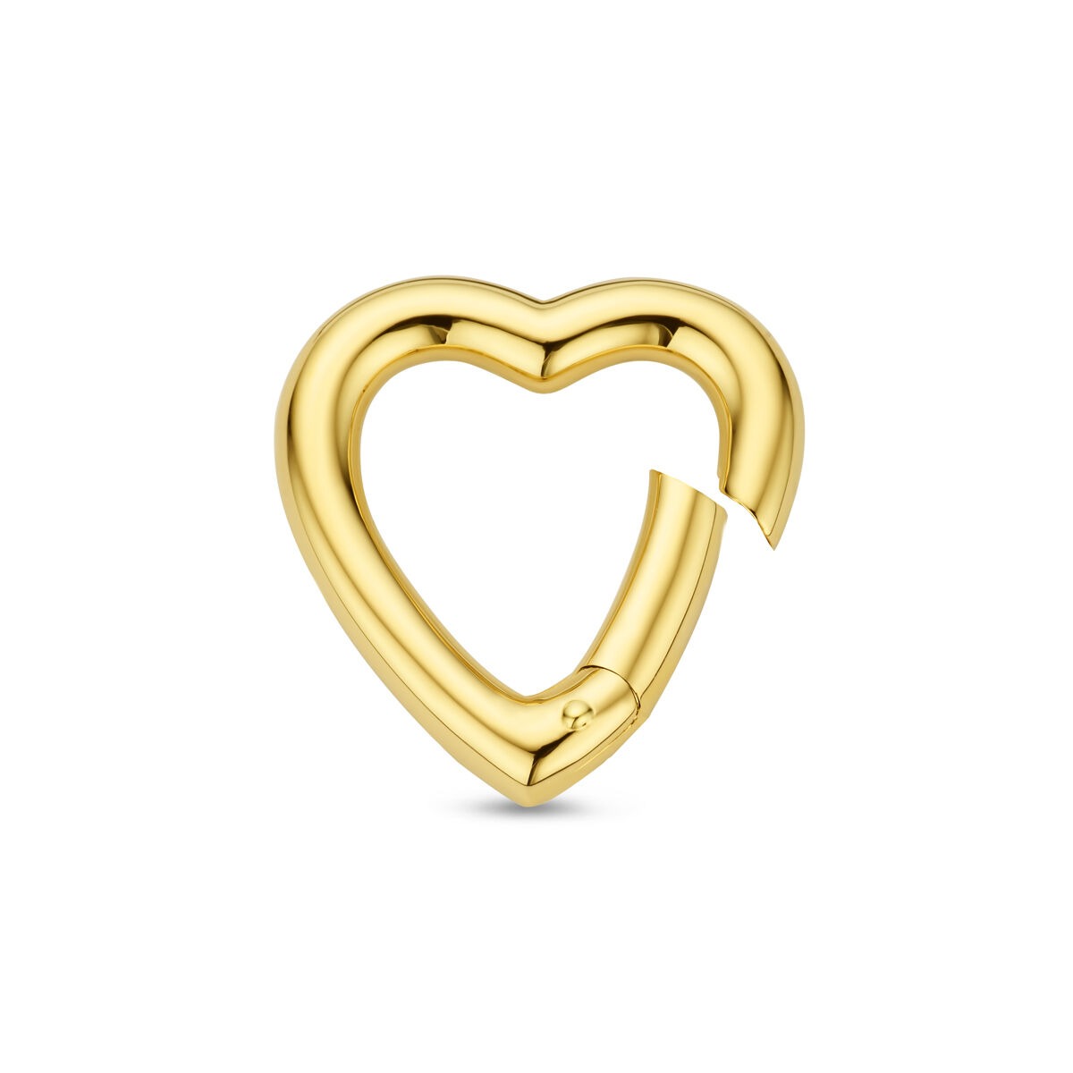 Connector in Herzform aus 14k Gelbgold mit glänzender Oberfläche