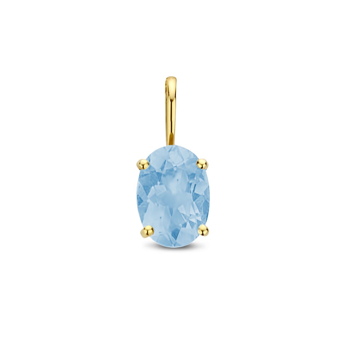 Hänger aus 14k Gelbgold mit ovalem, blauen Topas als Geburtsstein