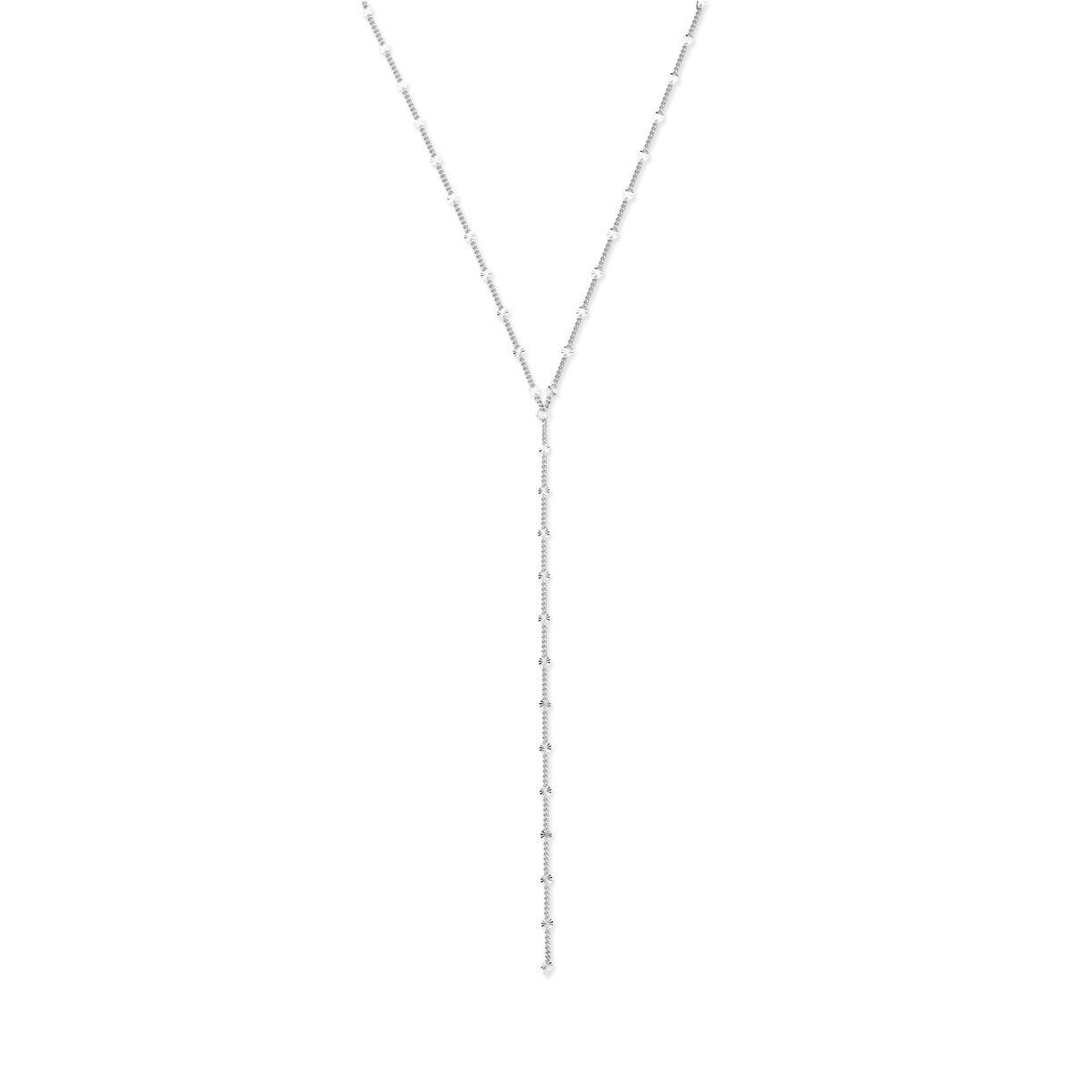 Y-Kette aus 925 Silber mit länglichem Anhänger und feinen Gliedern
