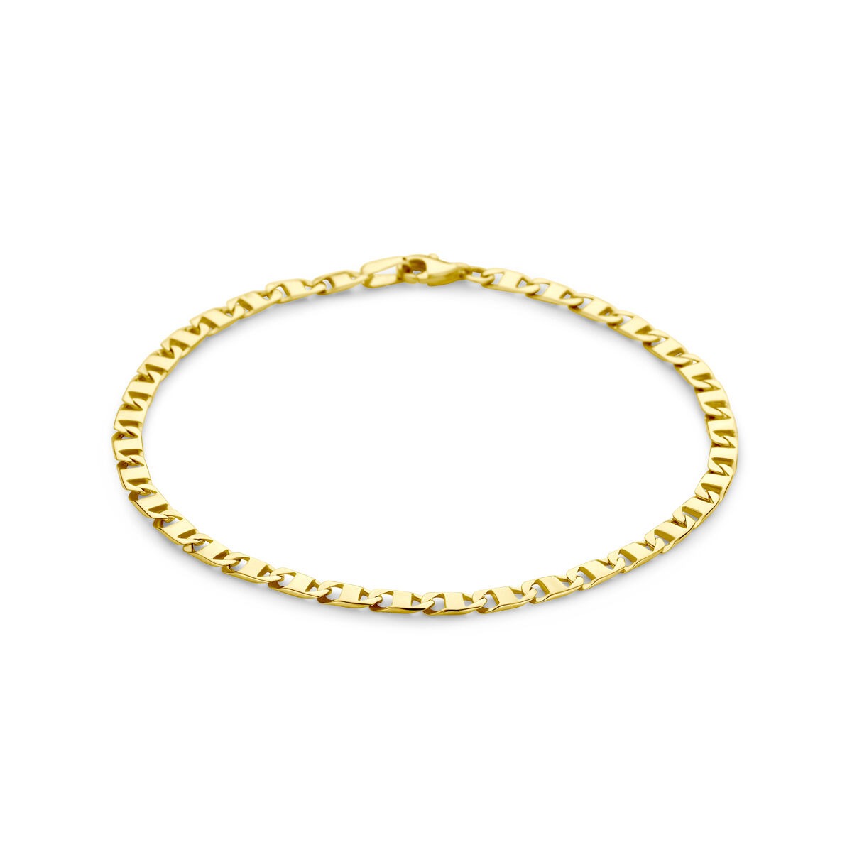 Herrenarmband aus 14k Gelbgold mit Ankerkettengliedern und einer Breite von 3,5 mm