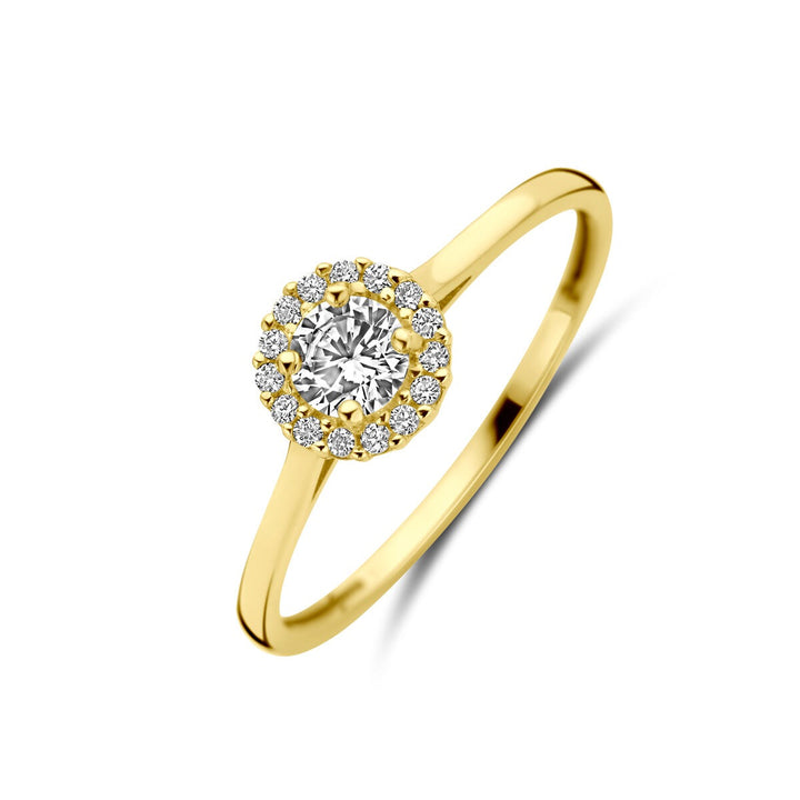 14k Geelgouden Damesring met Zirkonia – Entouragezetting