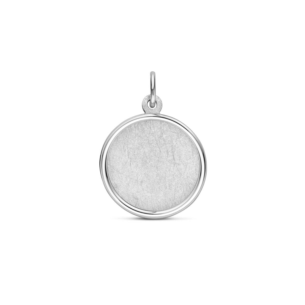 Gravuranhänger aus rhodiniertem 925 Silber mit eismattem und poliertem Effekt