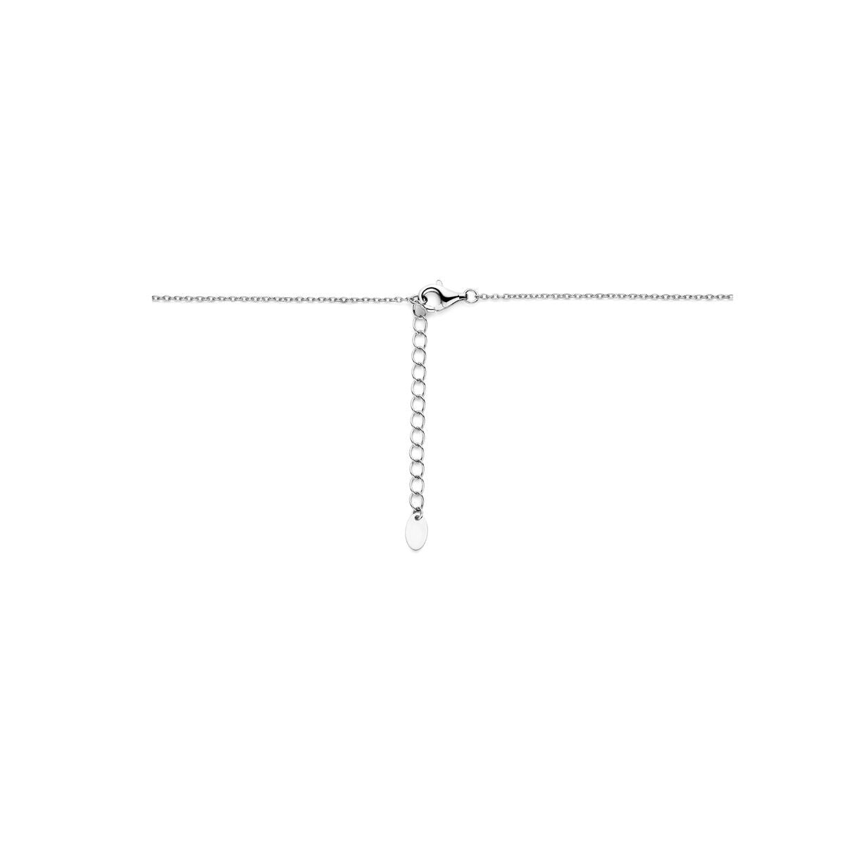 Silberne Damenhalskette – rhodiniertes Collier mit Zirkonia-Anhänger