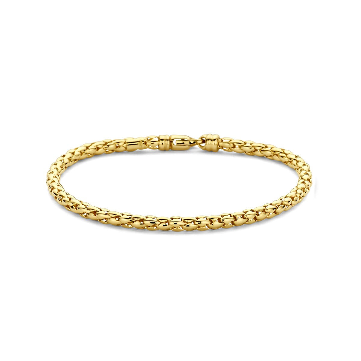 Goldenes Damenarmband aus 14k mit feinen Gliedern und einem sicheren Verschluss