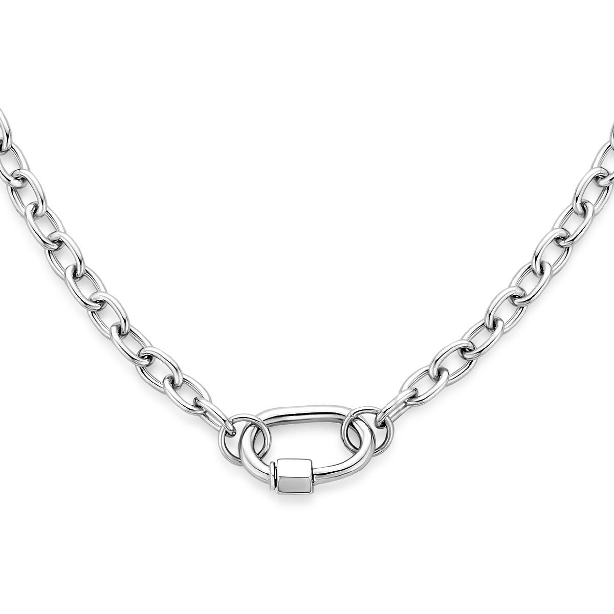 925 Silberkette mit ovalem Connector und glänzender Oberfläche