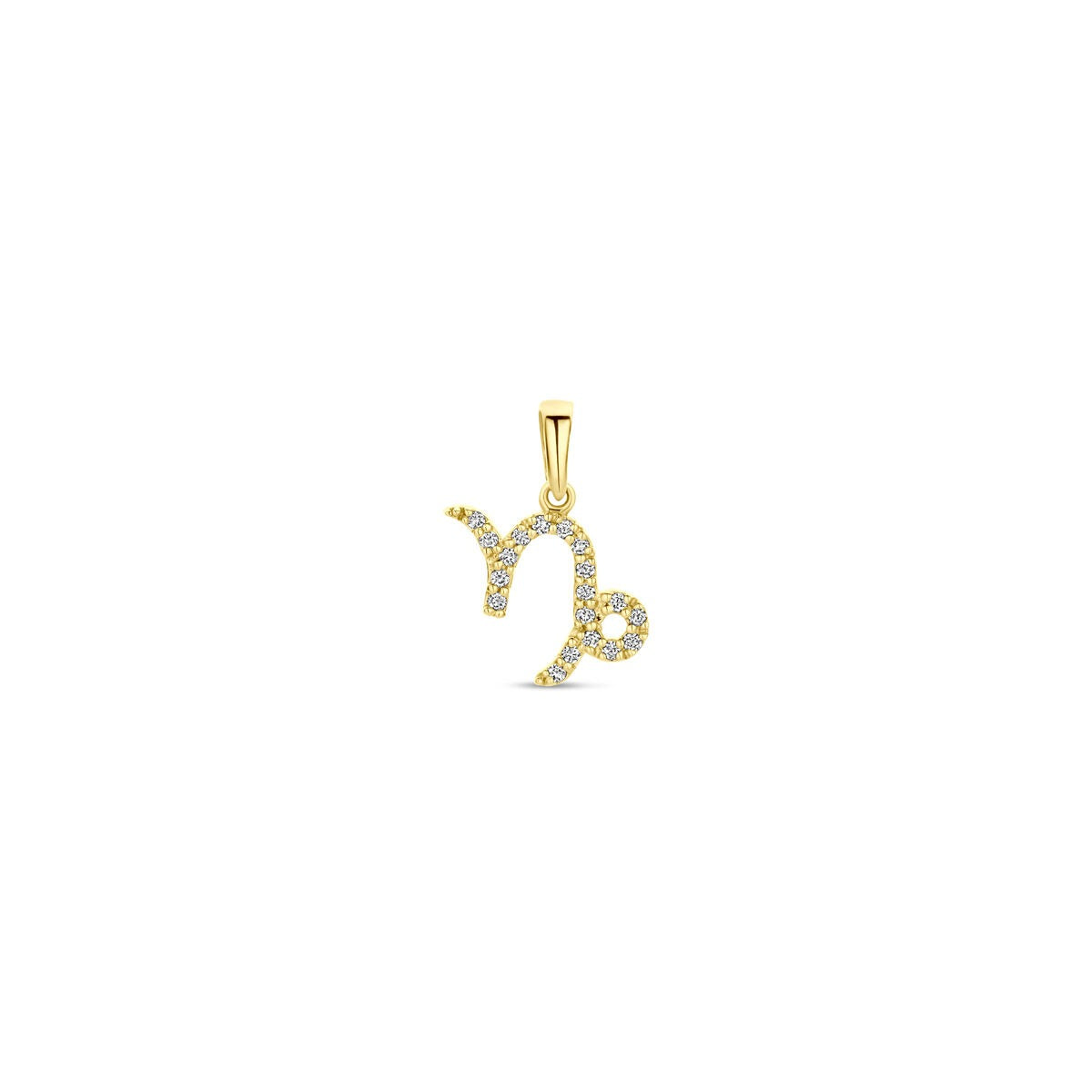 Hänger aus 14k Gelbgold in Form des Sternzeichens mit Diamanten besetzt