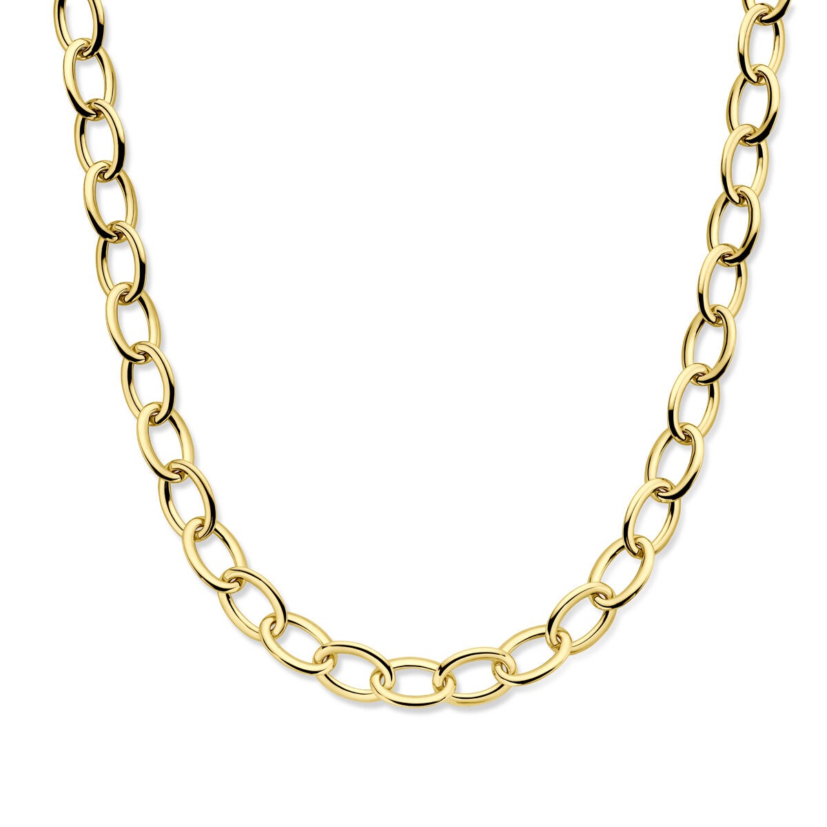 14k Gelbgoldkette mit Drahtgliedern, 13 mm breit