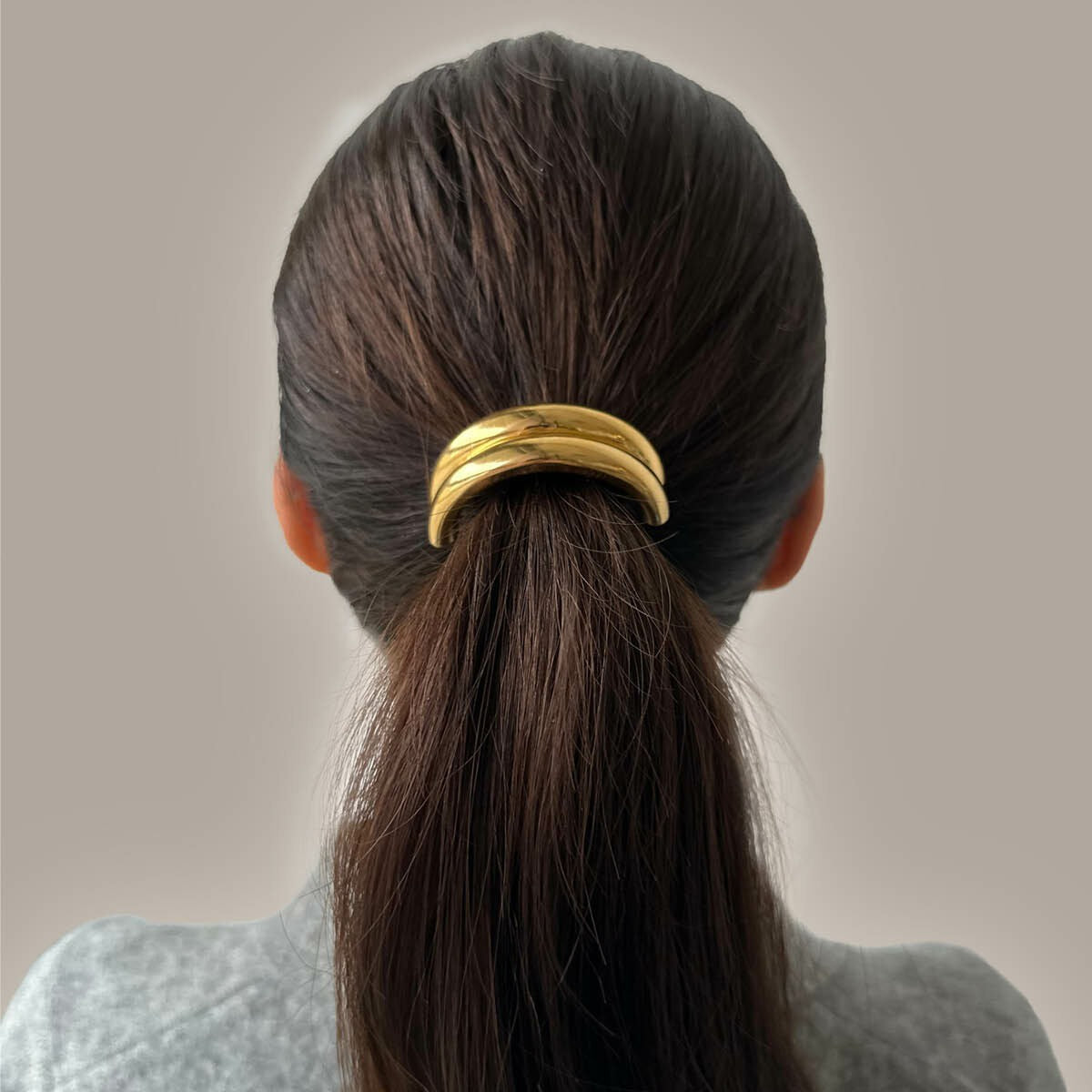 Haarmanschette aus Stahl mit goldfarbener Ionenplattierung – 17 x 53 mm