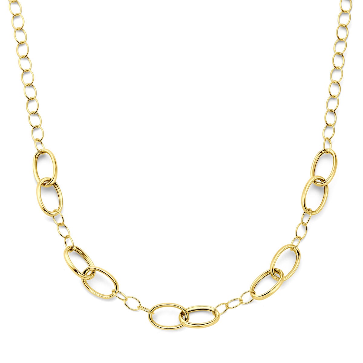 Vergoldete Silberkette für Damen mit breiten Anker-Sch links von 11 mm und einer Länge von 45 cm