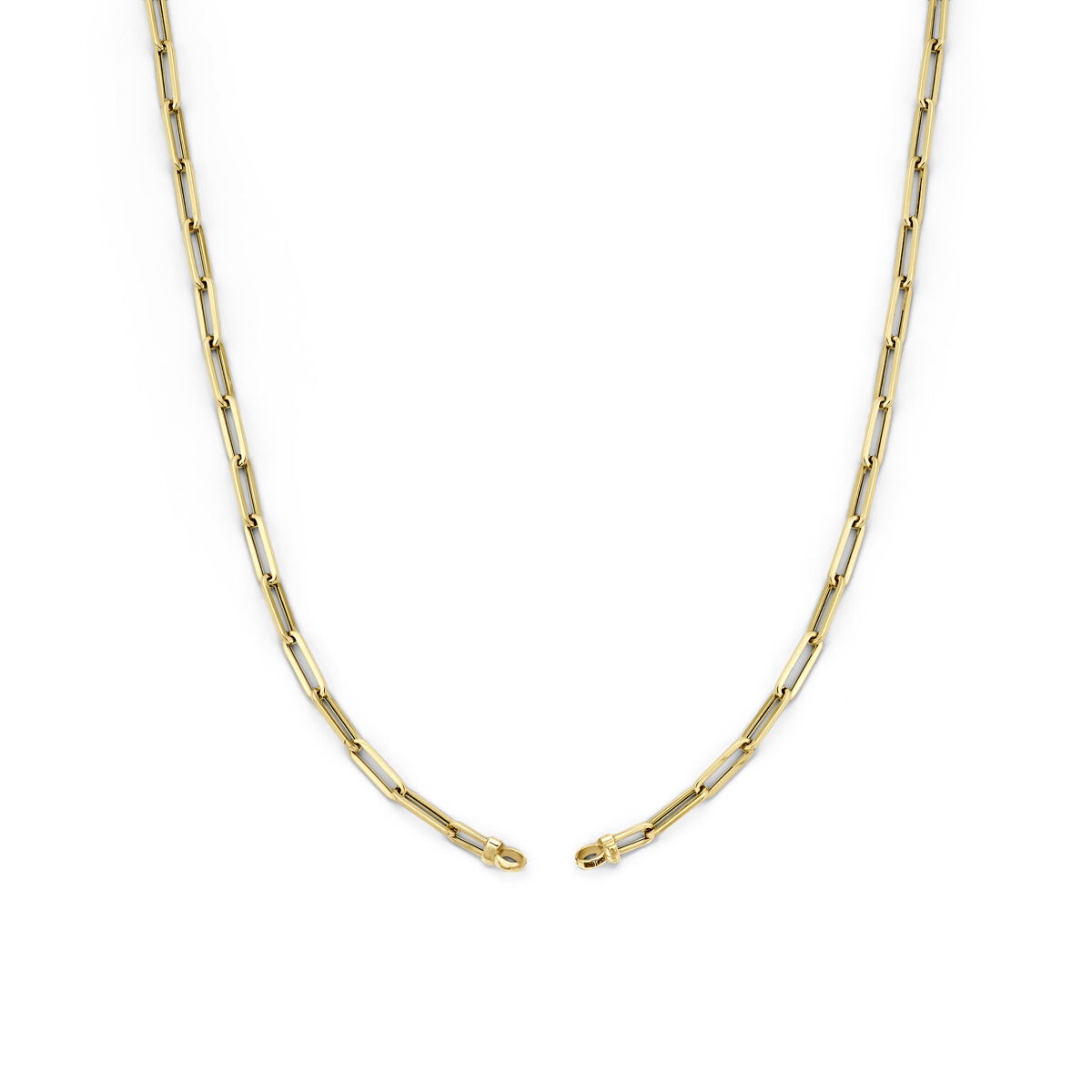 14k gelbes Collier ohne Verschluss mit feinen, länglichen Gliedern
