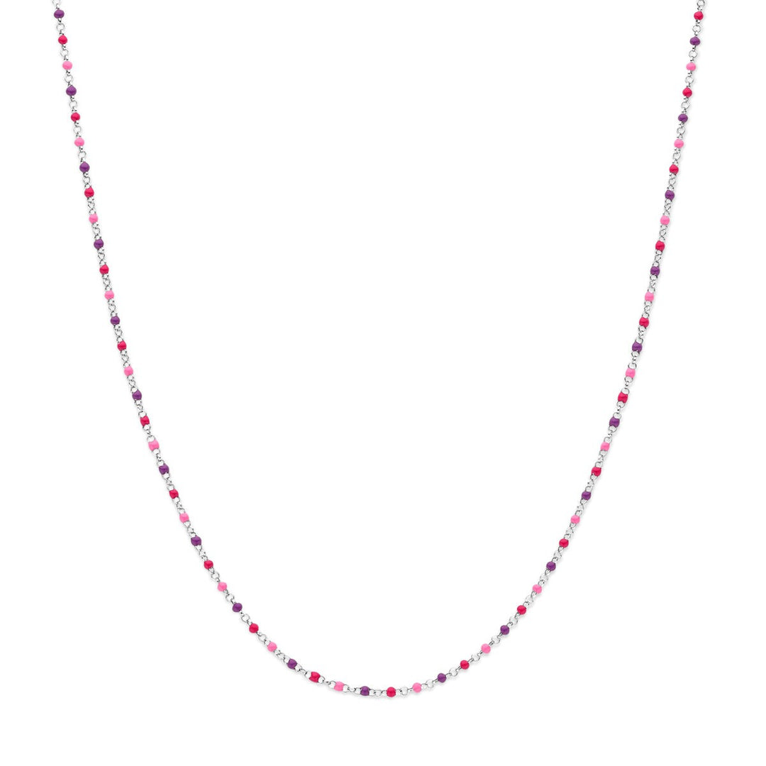 Halskette Kugeln aus farbigem Email 36 + 4 cm Silber rhodiniert