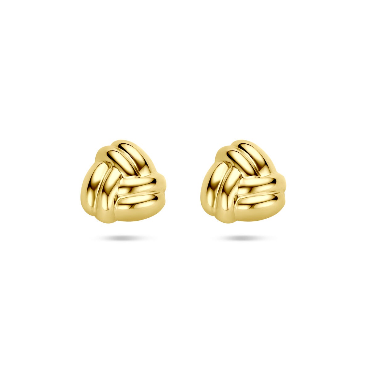 Ohrringe aus 14 Karat Gelbgold mit einer Größe von 11 mm in einer geschwungenen Form