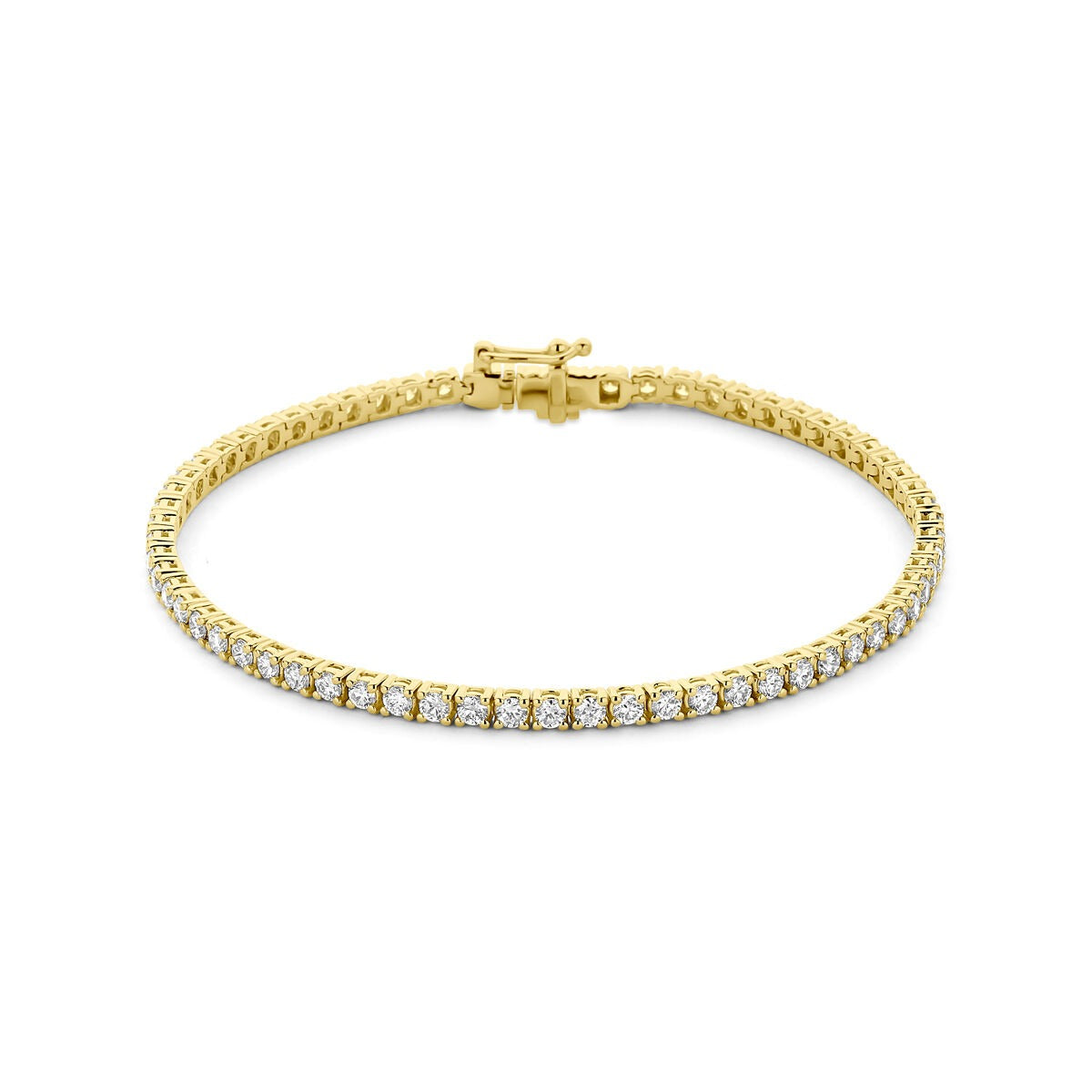 Vergoldetes 925 Silber Tennisarmband mit lab-grown Diamanten und feiner Verarbeitung