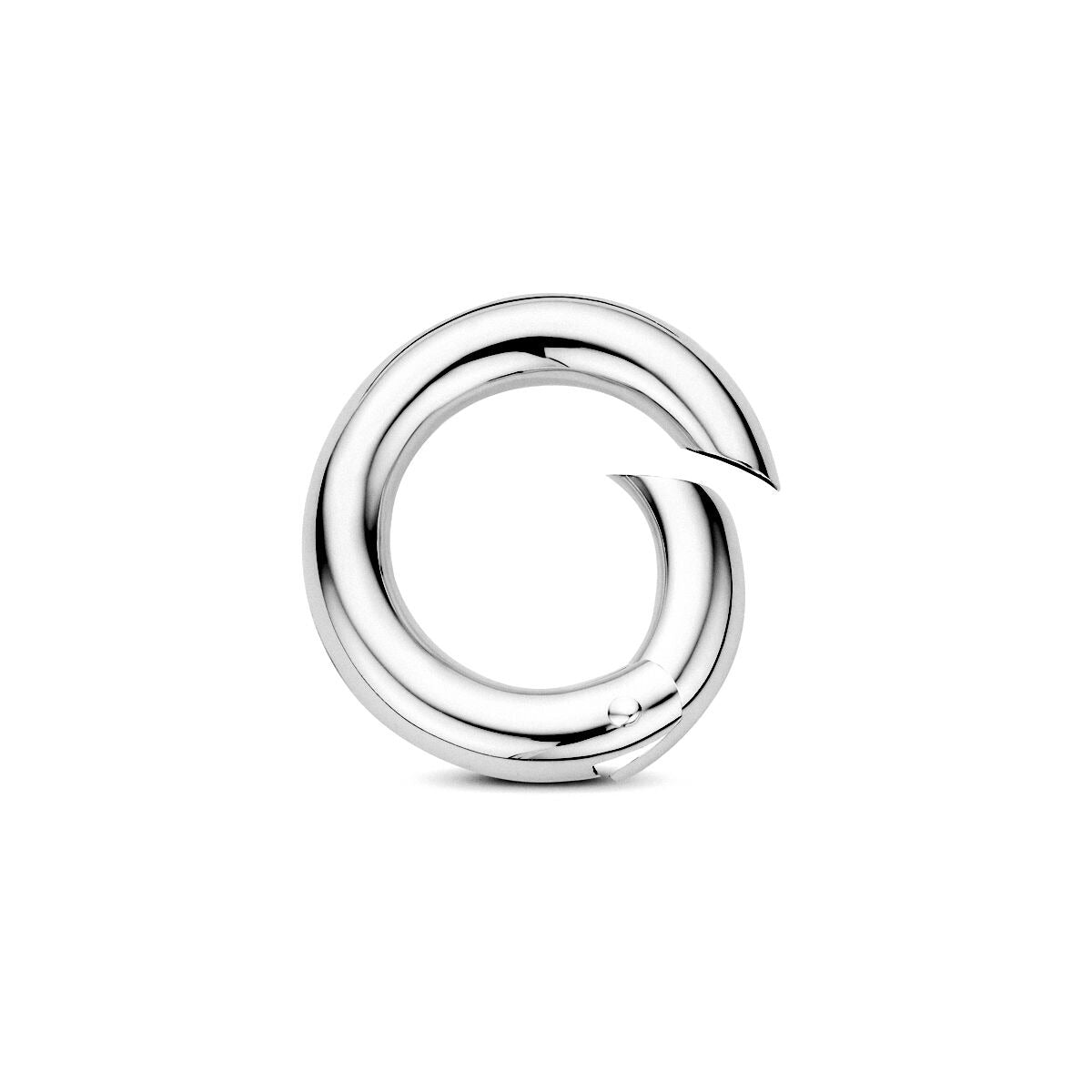 Connector aus rhodiniertem 925er Silber in geschwungener Form mit glänzender Oberfläche