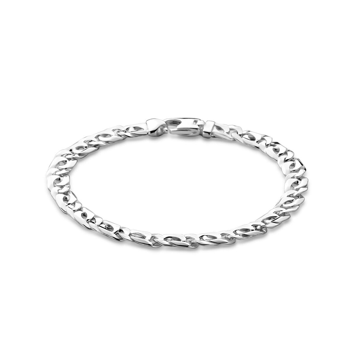 Herrenarmband aus Silber mit Anker-Sch links und Karabiner-Verschluss