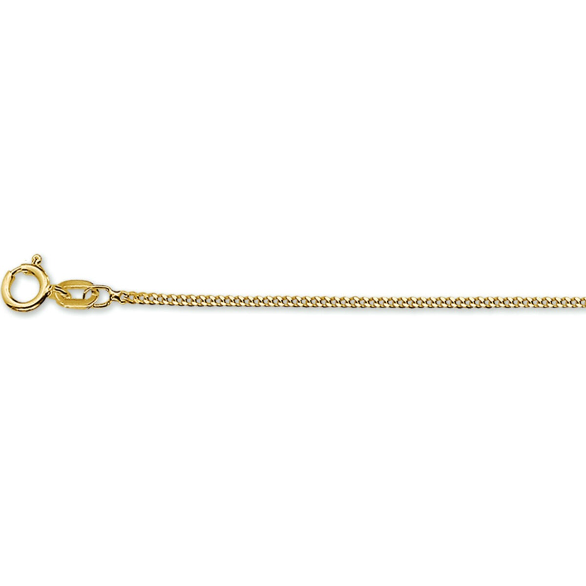 14k gelbgoldene Damenarmband mit geschliffenen Gourmette-Gliedern und Karabinerverschluss