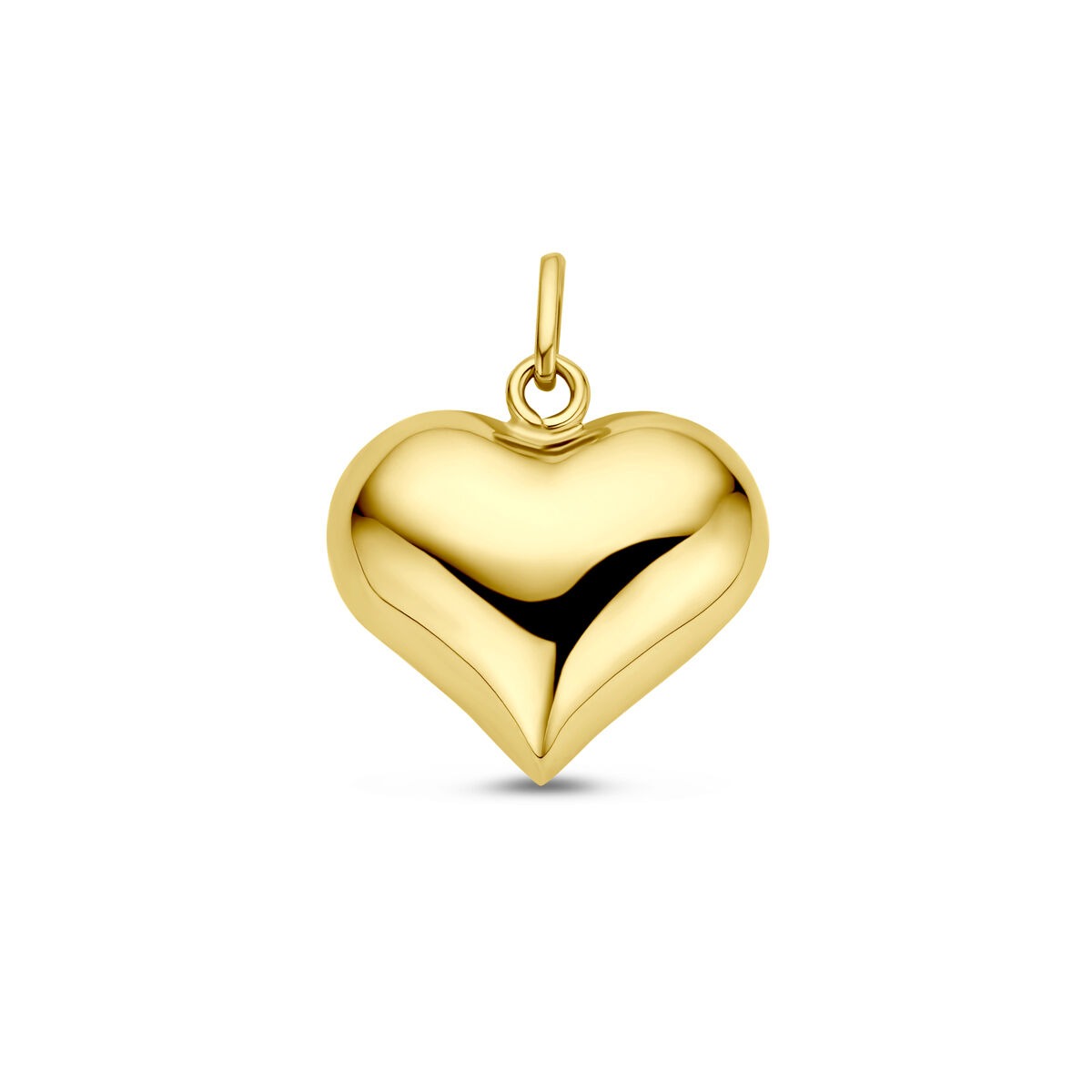 Hänger in Herzform aus 14 Karat Gelbgold, 19,5 mm hoch, mit glänzender Oberfläche