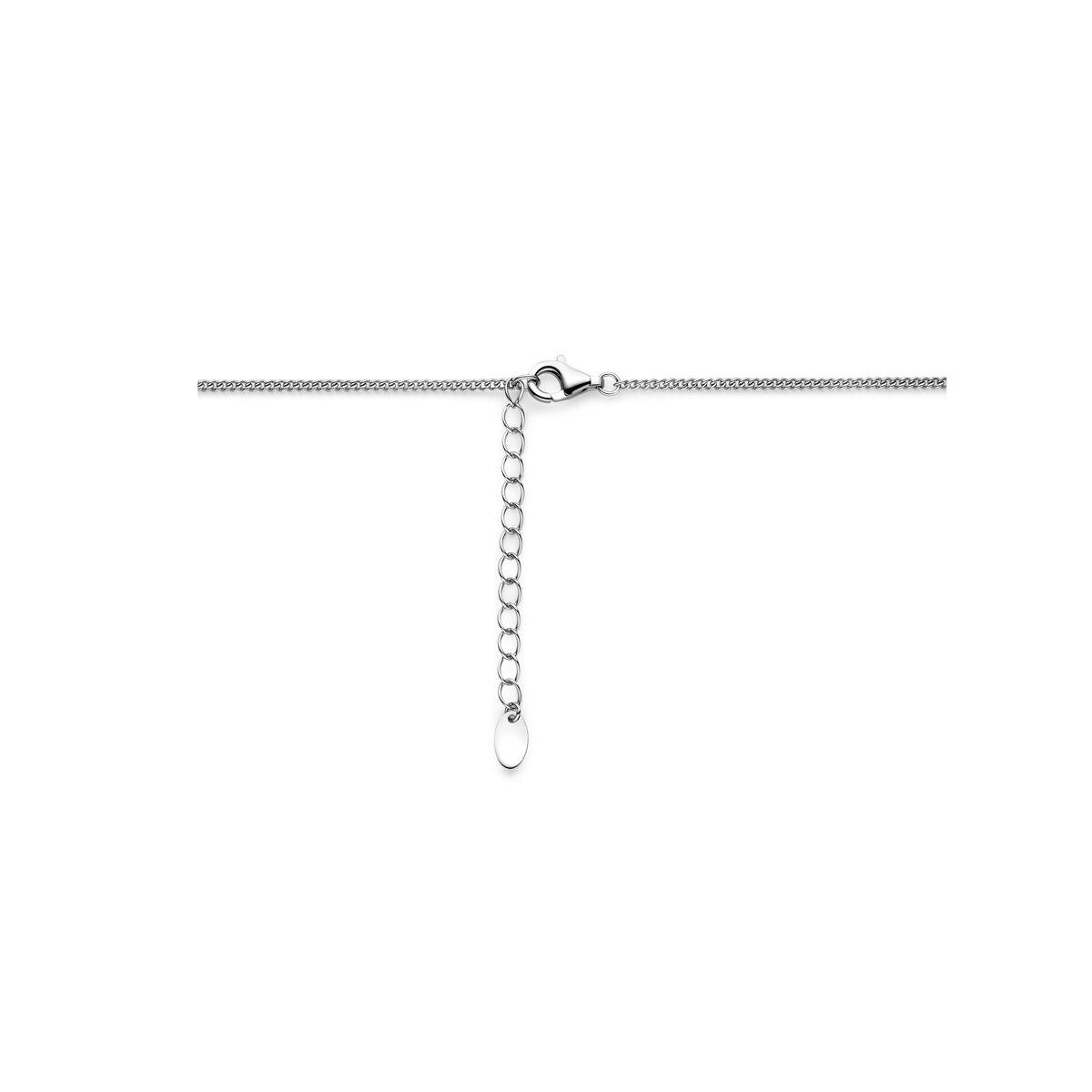 Silberne Damen-Halskette – rhodiniertes Collier mit Perlen