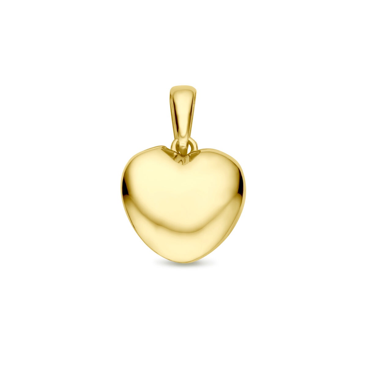 Herzanhänger aus 14k Gelbgold mit glatter, glänzender Oberfläche