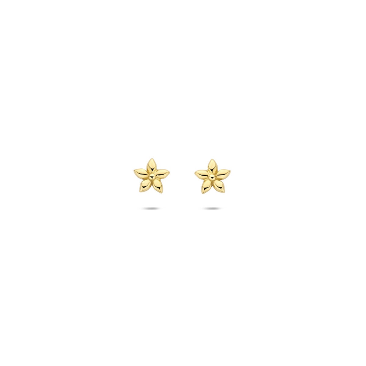 Ohrstecker aus 14 Karat Gelbgold in Blumenform mit feinen Details