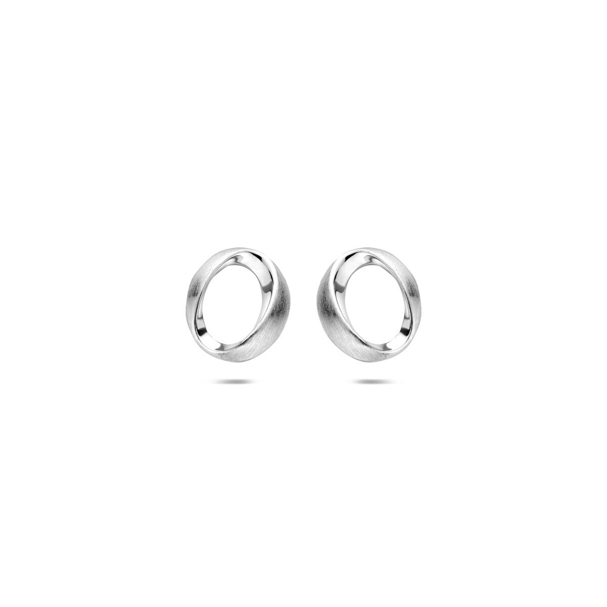 Gerhodinierte Ohrringe aus 925 Silber mit ovaler Form und glänzender Oberfläche