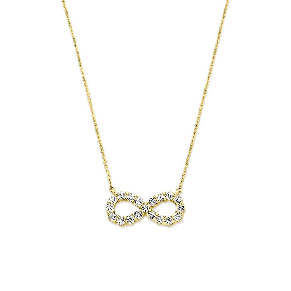 14k goldene Kette mit Infinity-Anhänger und lab-grown Diamanten