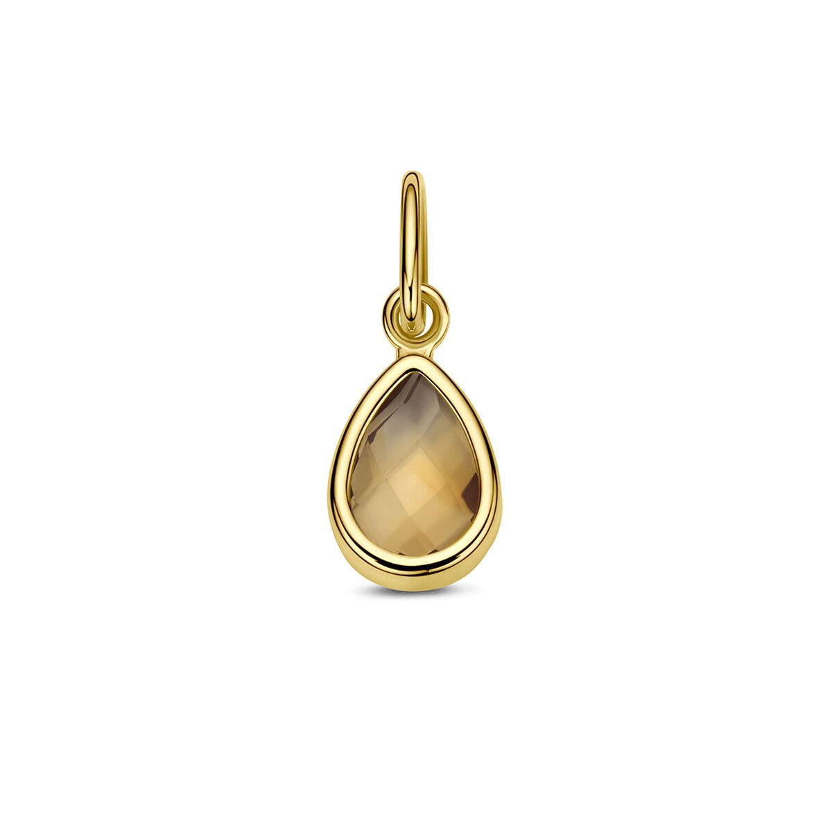 Hänger aus 14k Gelbgold mit tropfenförmigem, facettiertem Citrin