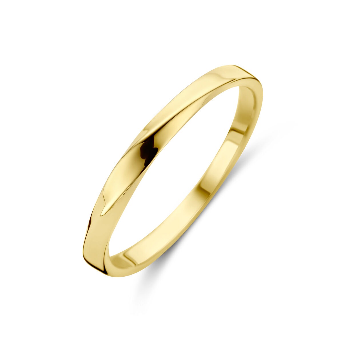 Damenring aus 14k Gelbgold, 2,5 mm breit mit glatter, leicht gewölbter Oberfläche
