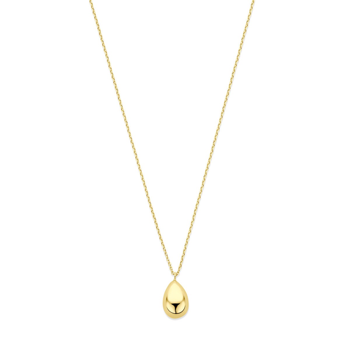 14k gelbes Goldcollier mit tropfenförmigem Anhänger