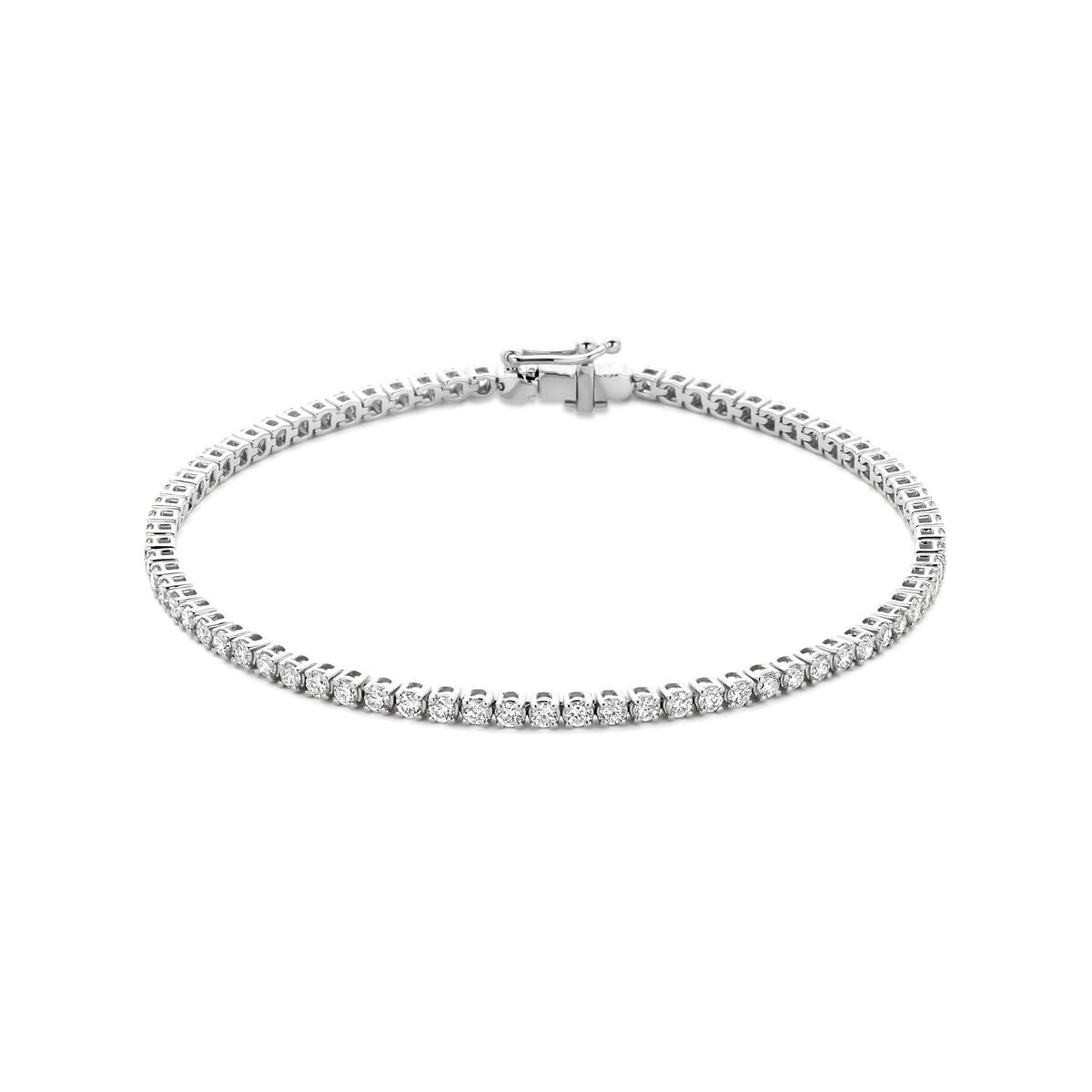 14k Weißgold Tennisarmband mit lab-grown Diamanten und funkelnden Steinen