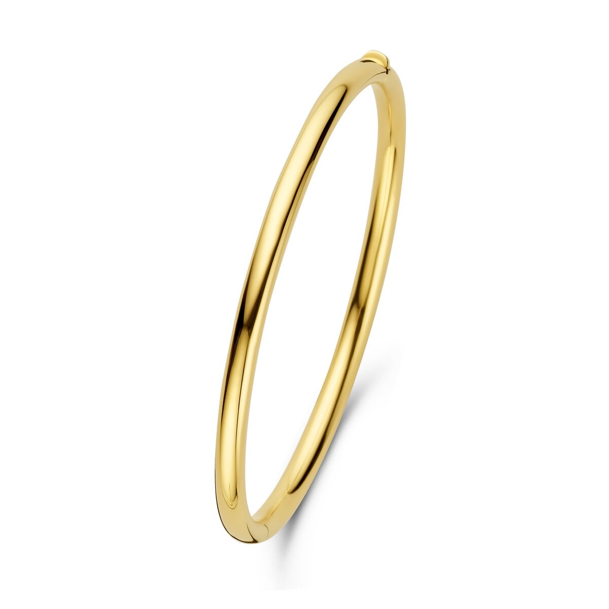 Damenarmband aus 14k Gold mit scharnierschnitt, schlichtes, rundes Design