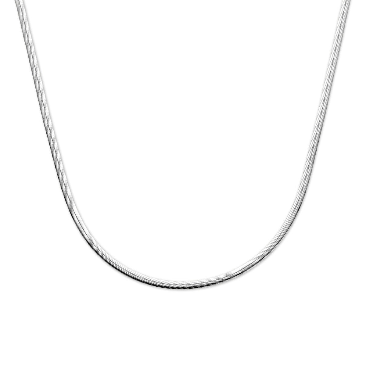 Silberne Damenkette mit 4 mm Gourmette-Gliedern und glatter Oberfläche