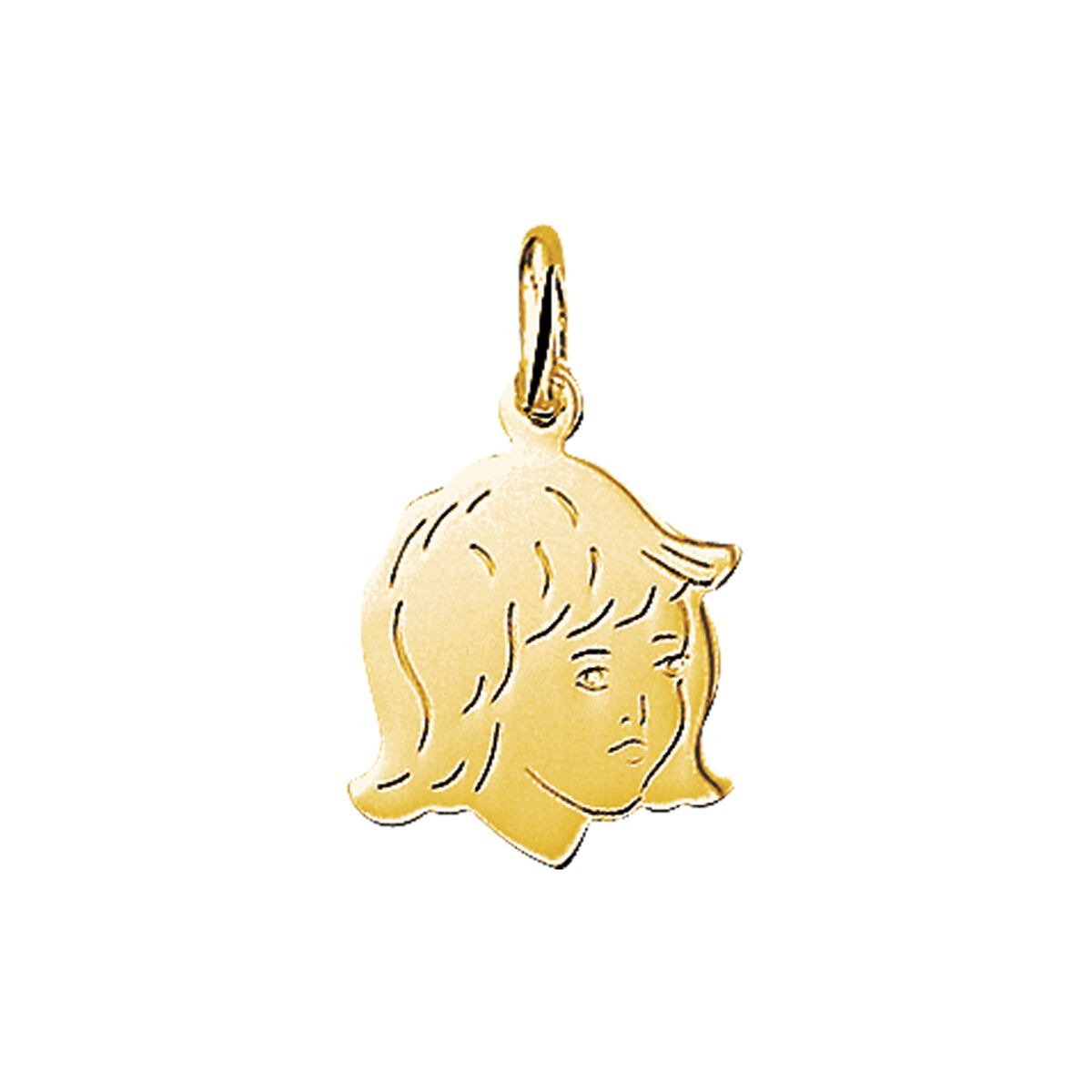 Hänger in 9 Karat Gelbgold mit der Silhouette eines Kinderkopfes