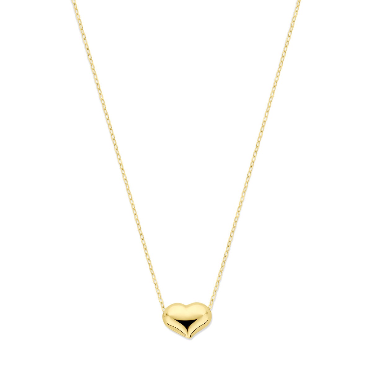 14k gelbgoldenes Collier mit herzförmigem Anhänger