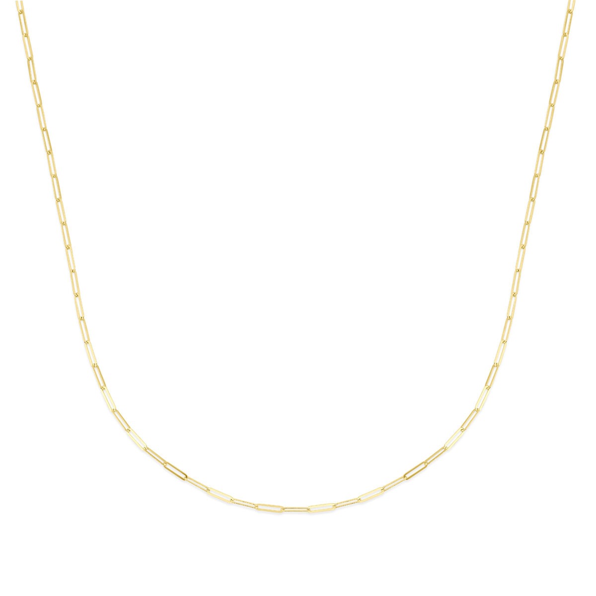 Halskette aus 14k Gold mit Paperclip-Gliedern, 1,8 mm breit und 45 cm lang