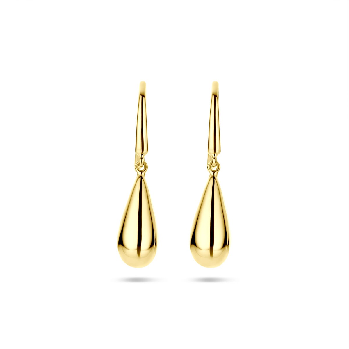 Damen-Ohrhänger aus 14k Gold in Tropfenform mit einer Länge von 14,5 mm
