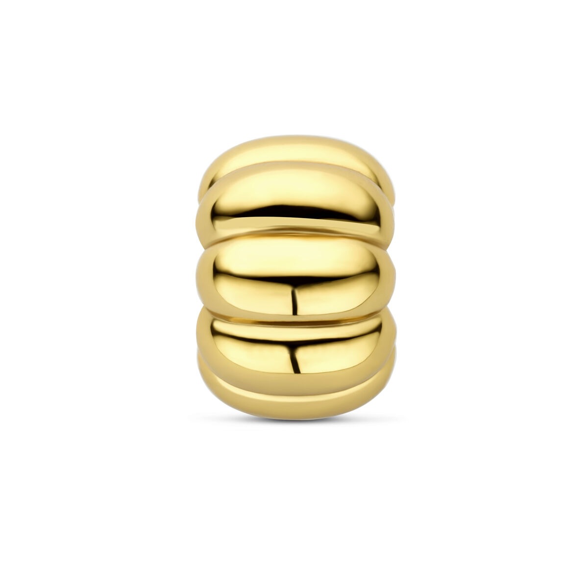 Runder Ring aus 925 Silber mit gelber Goldbeschichtung und glänzender, runder Oberfläche