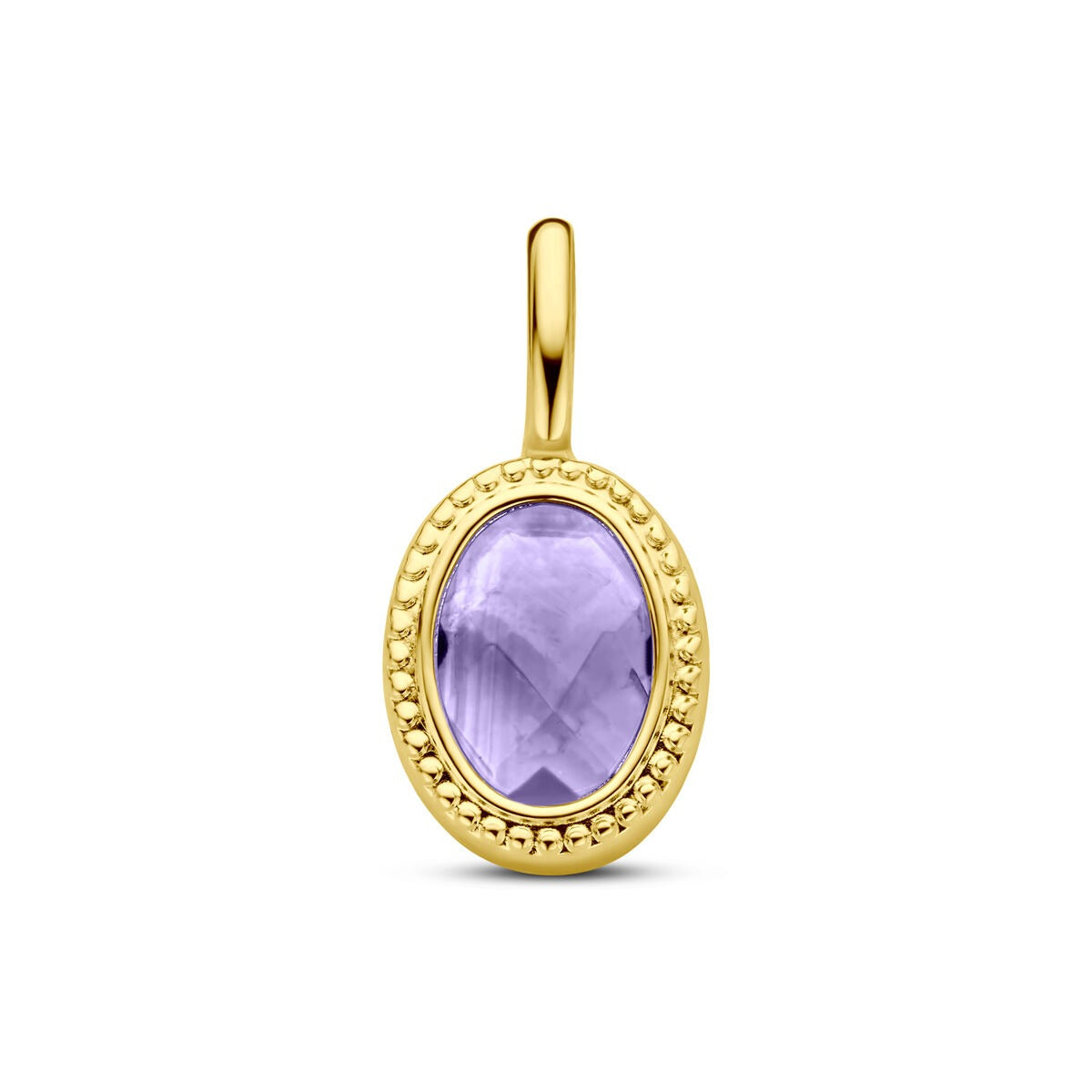 Hänger aus 14k Gelbgold mit ovalem Amethyst in goldfarbener Fassung