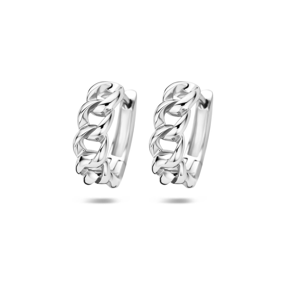 Gerhodineerte Klapp-Ohrringe aus 925 Silber mit geflochtenem Design
