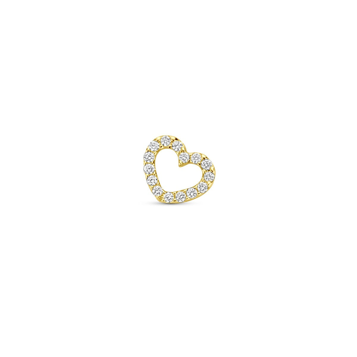 Hänger aus 14k Gelbgold in Herzform mit funkelnden Diamanten