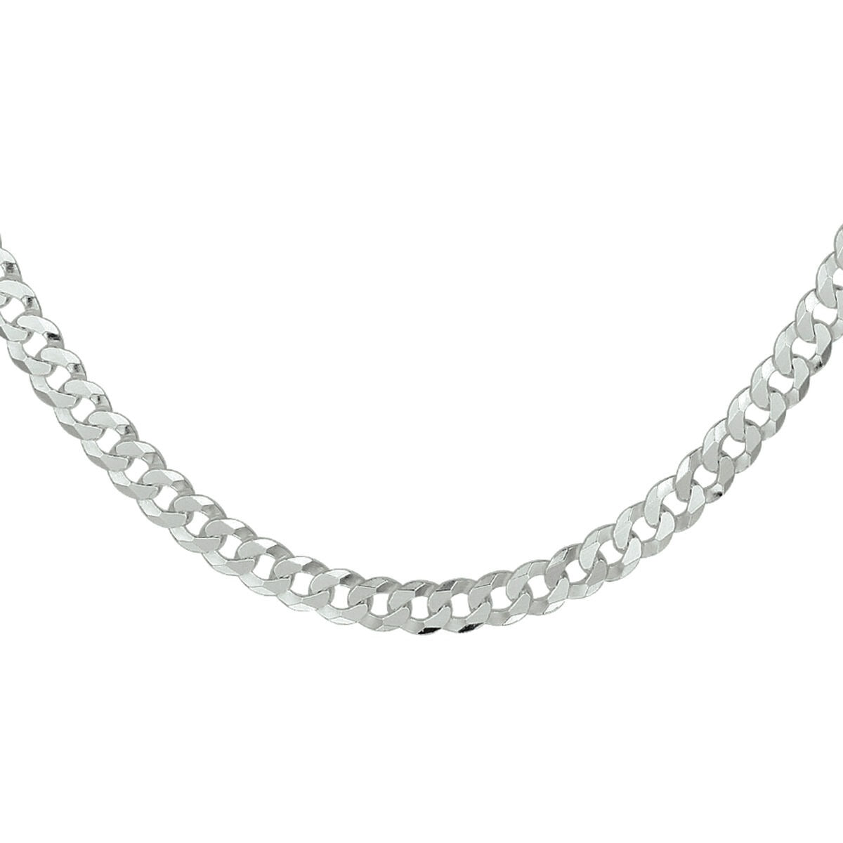 Gerhodiniertes Silber-Gourmette-Collier mit einer Breite von 5,4 mm und einer Länge von 50 cm