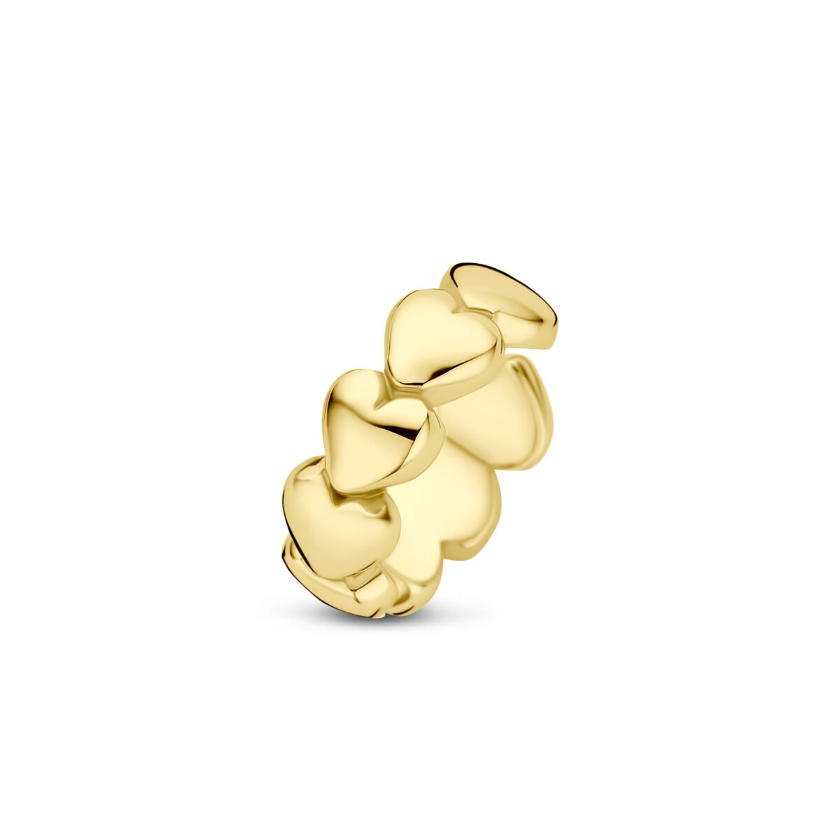 Vergoldeter 925er Silber Ear Cuff mit herzförmigen Elementen