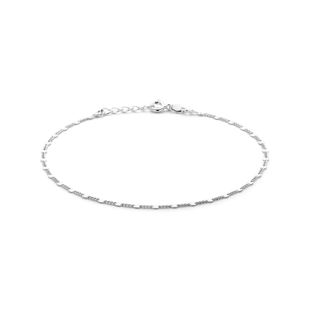 Gerhodiniertes Silber-Ankelband mit verstellbarer Länge von 24 bis 26 cm