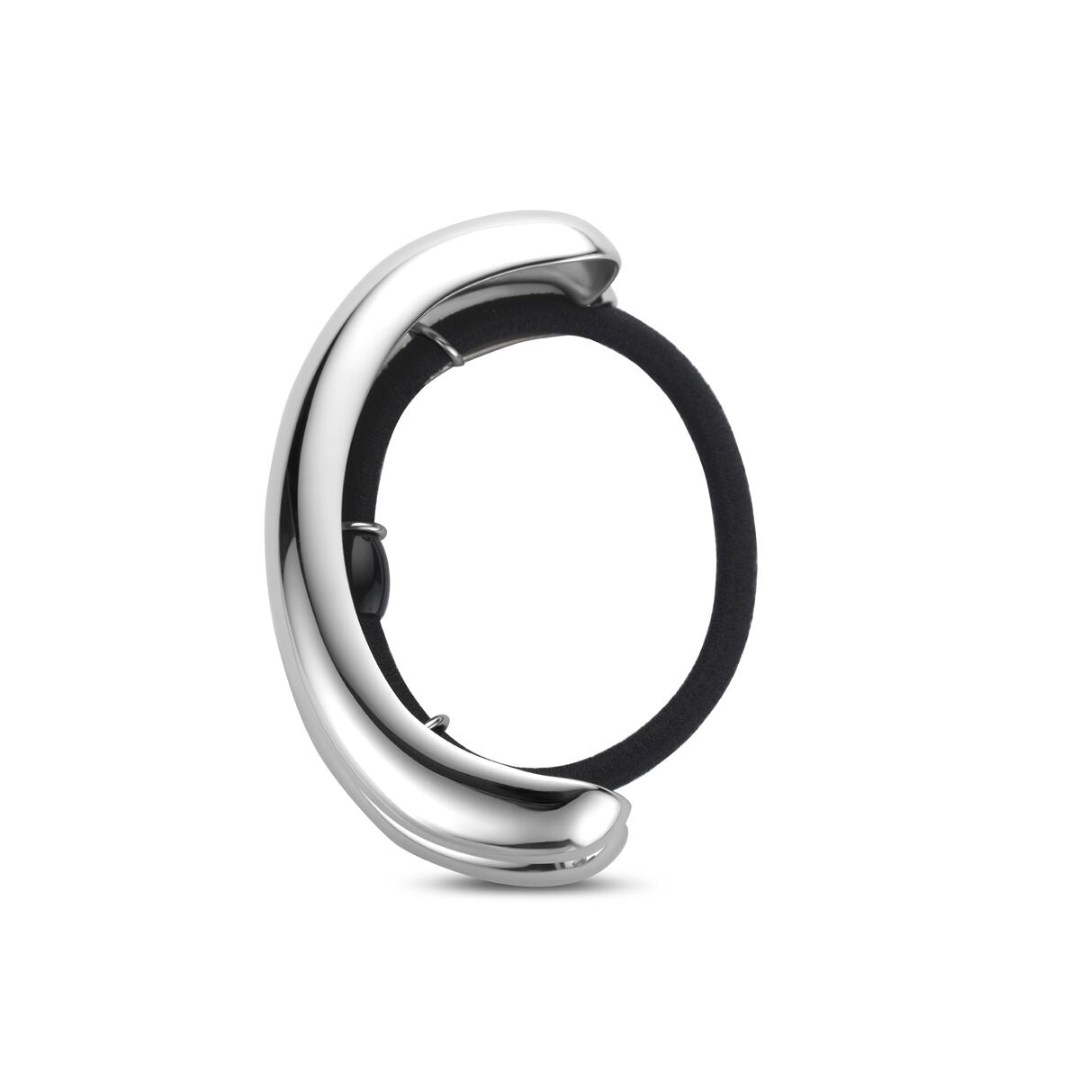 Silberfarbene Haarspange aus Stahl für Damen 76x32mm