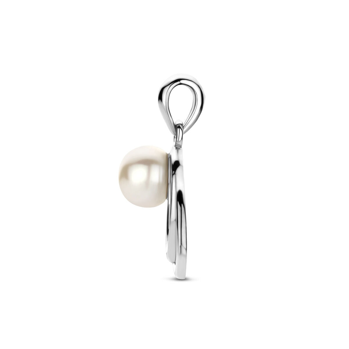 Silberanhänger mit Perle – rhodiniertes 925er Silber 15,5 mm