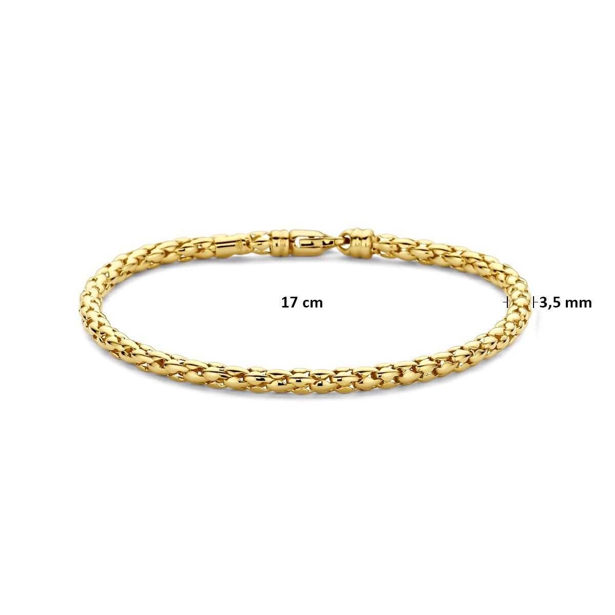 Gold Damenarmband 14k – Gliederdesign 3,5 mm 17 cm